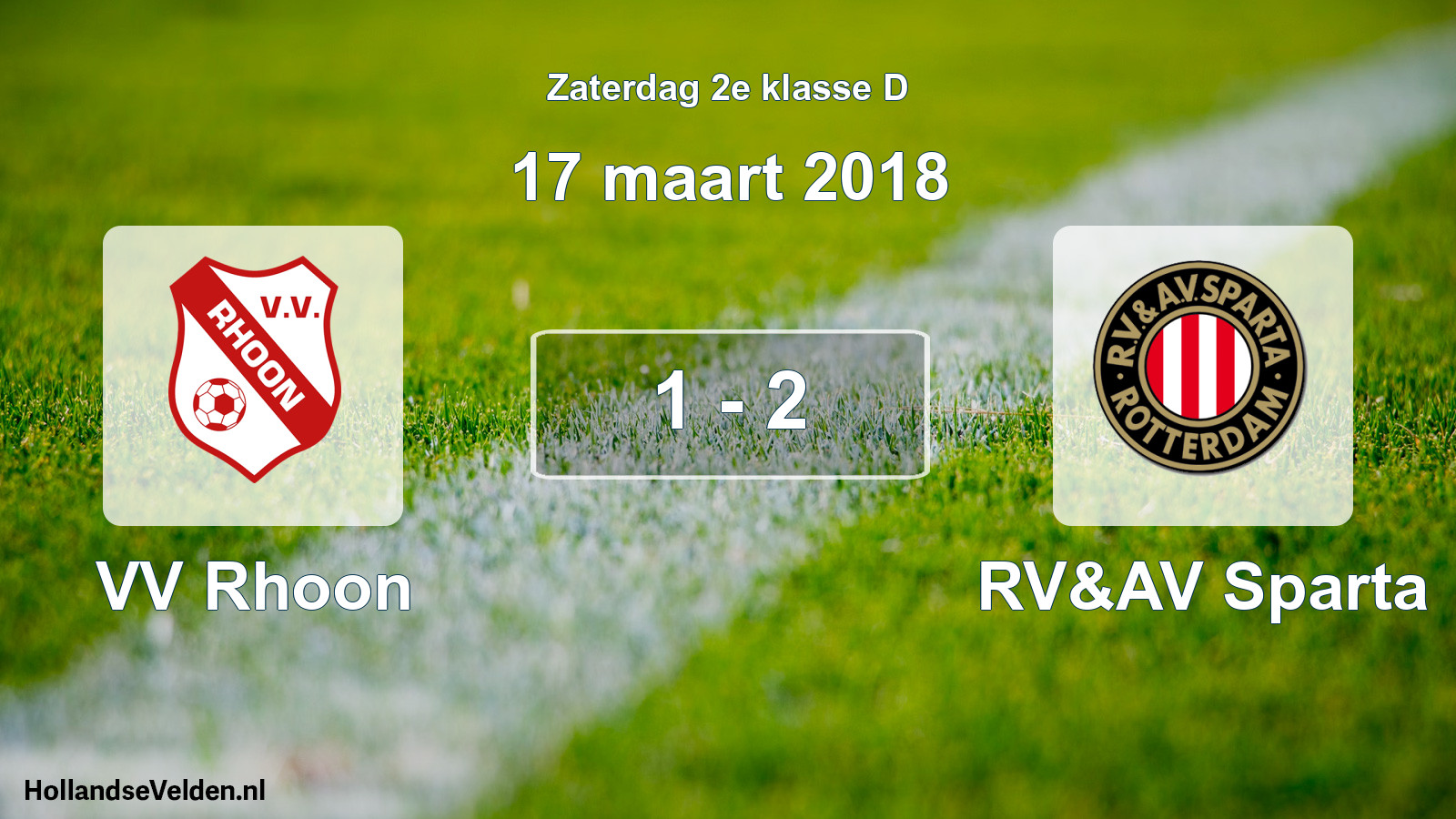Total number of matches played: VV Rhoon - RV&AV Sparta 1 - 2 (17 March 2018)