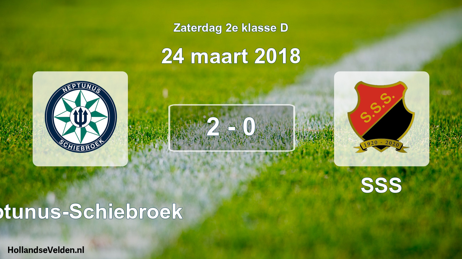 Total number of matches played: Neptunus-Schiebroek - SSS 2 - 0 (24 March 2018)