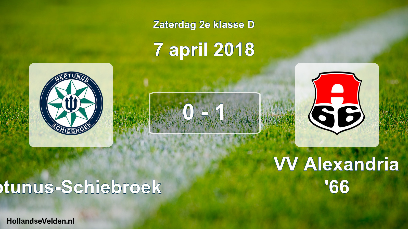Total number of matches played: Neptunus-Schiebroek - VV Alexandria '66 0 - 1 (7 April 2018)