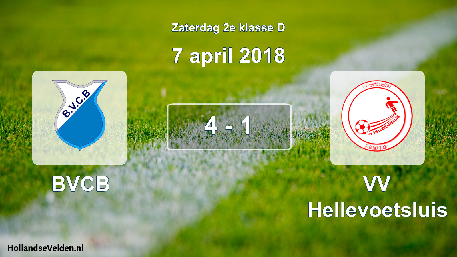 Total number of matches played: BVCB - VV Hellevoetsluis 4 - 1 (7 April 2018)