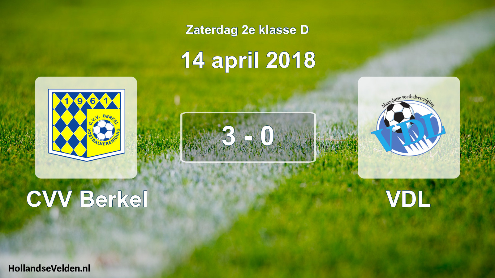 Total number of matches played: CVV Berkel - VDL 3 - 0 (14 April 2018)