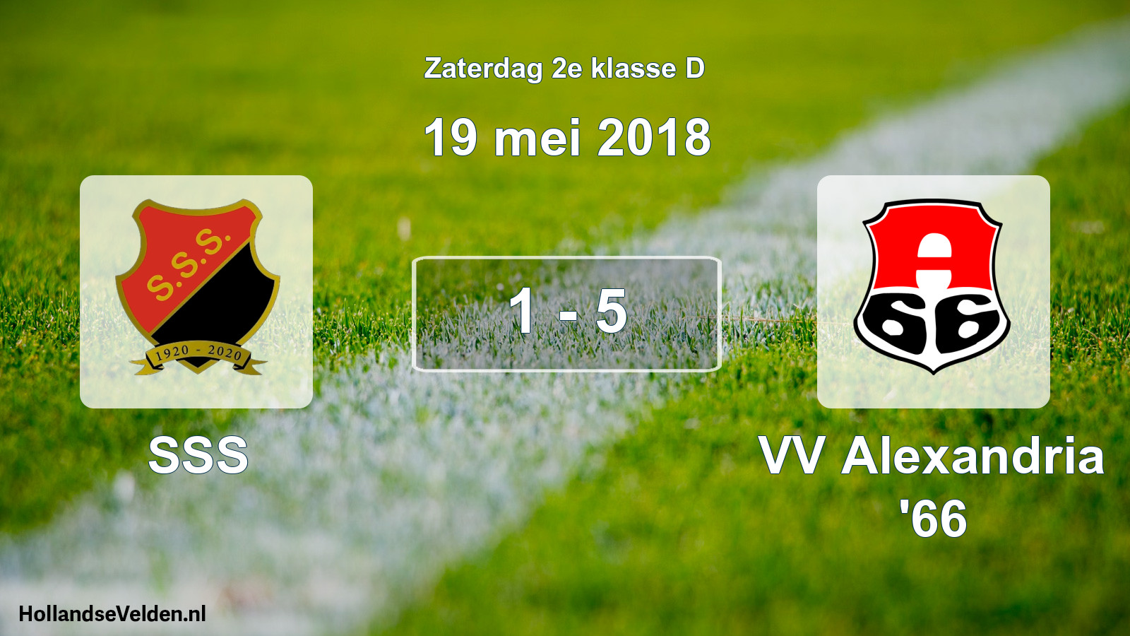 Total number of matches played: SSS - VV Alexandria '66 1 - 5 (19 May 2018)