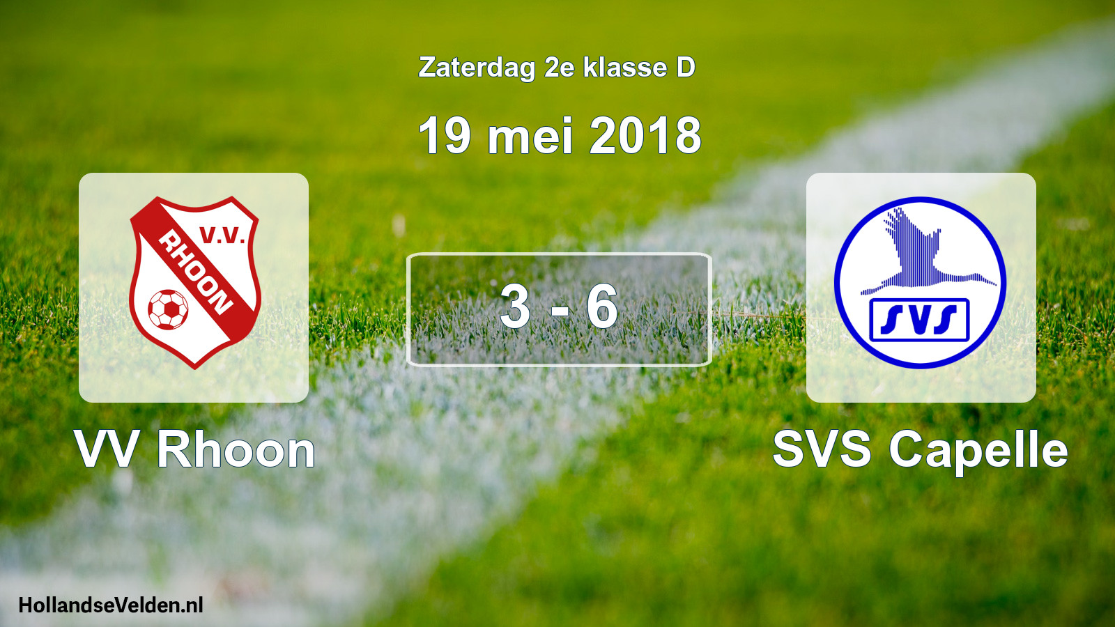 Total number of matches played: VV Rhoon - SVS Capelle 3 - 6 (19 May 2018)