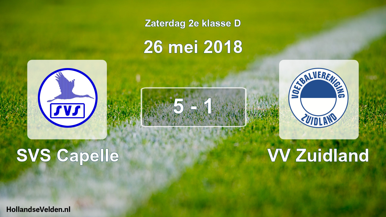 Total number of matches played: SVS Capelle - VV Zuidland 5 - 1 (26 May 2018)