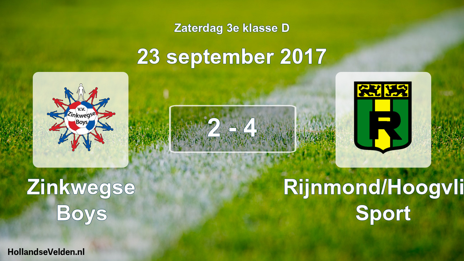 Total number of matches played: Zinkwegse Boys - Rijnmond/Hoogvliet Sport 2 - 4 (23 September 2017)