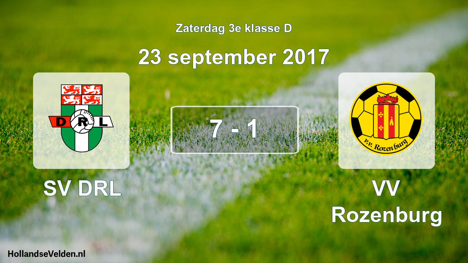 Total number of matches played: SV DRL - VV Rozenburg 7 - 1 (23 September 2017)