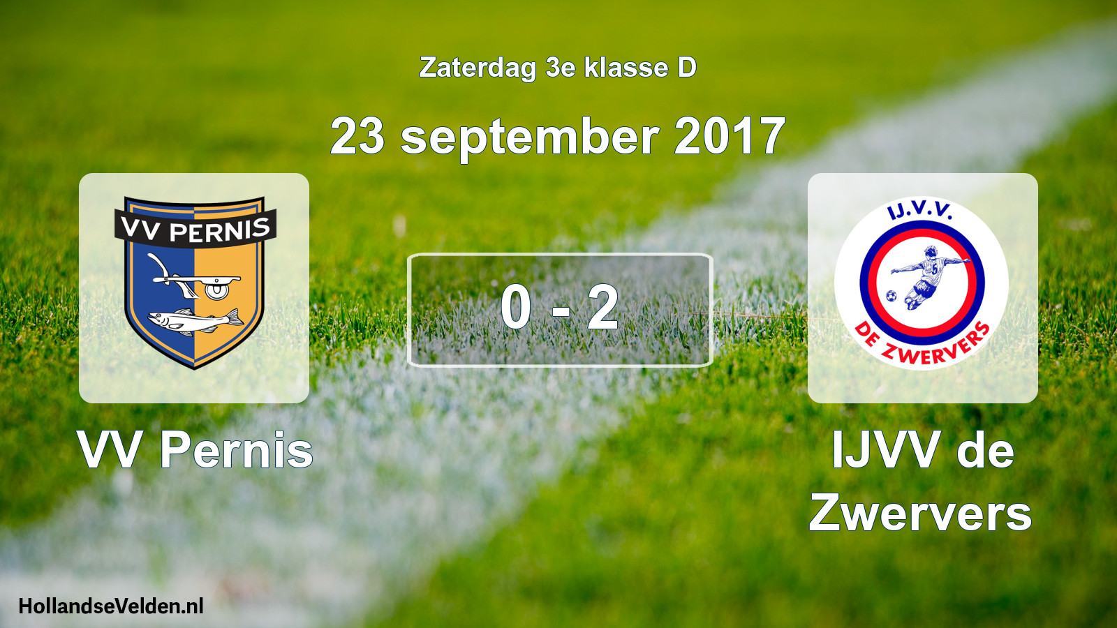 Total number of matches played: VV Pernis - IJVV de Zwervers 0 - 2 (23 September 2017)