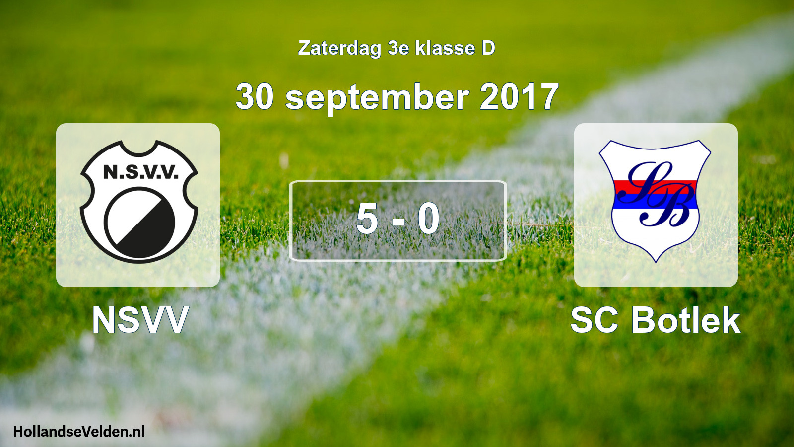Total number of matches played: NSVV - SC Botlek 5 - 0 (30 September 2017)