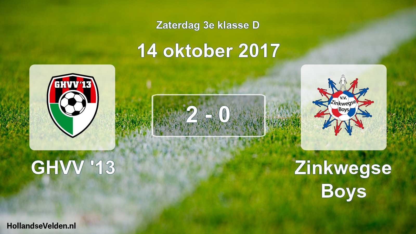 Total number of matches played: GHVV '13 - Zinkwegse Boys 2 - 0 (14 October 2017)