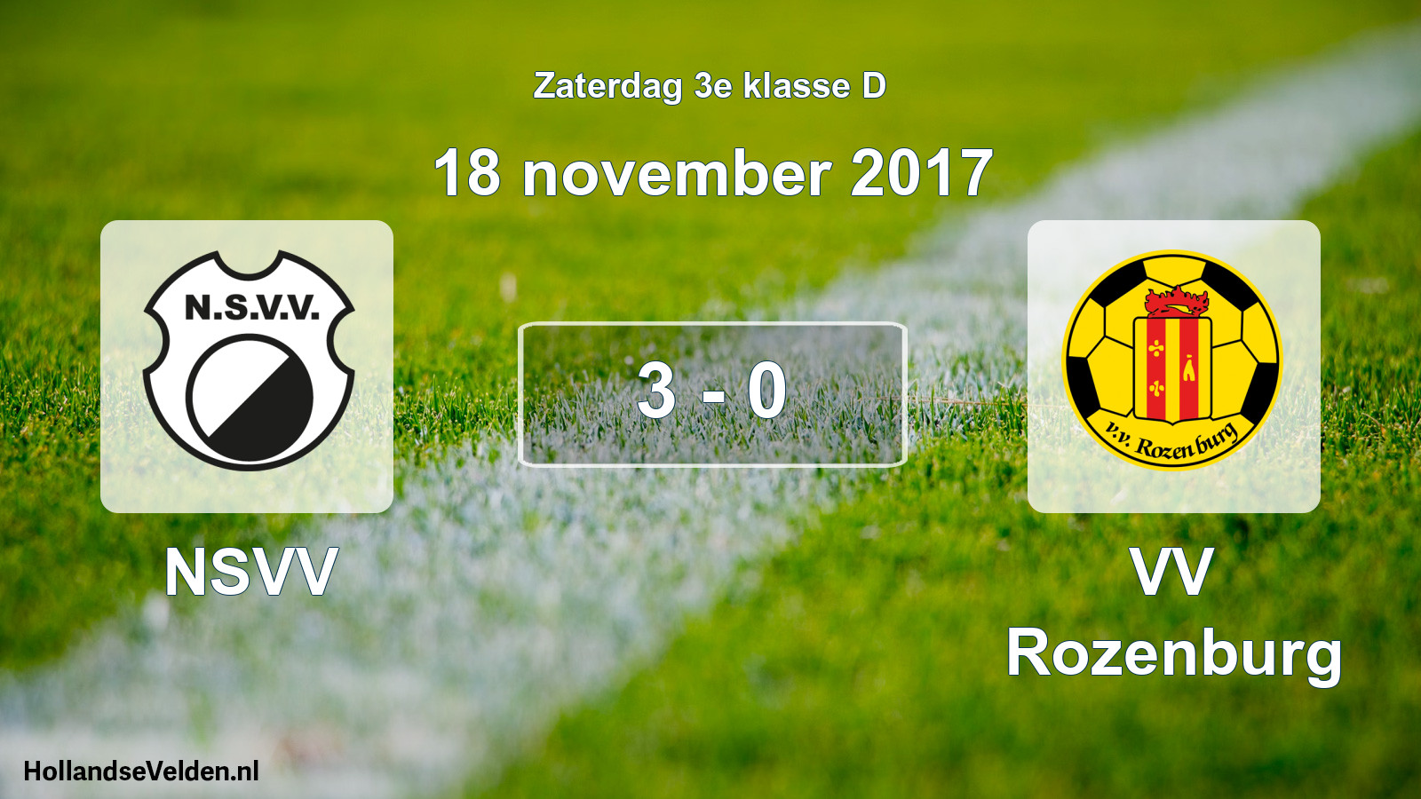 Total number of matches played: NSVV - VV Rozenburg 3 - 0 (18 November 2017)