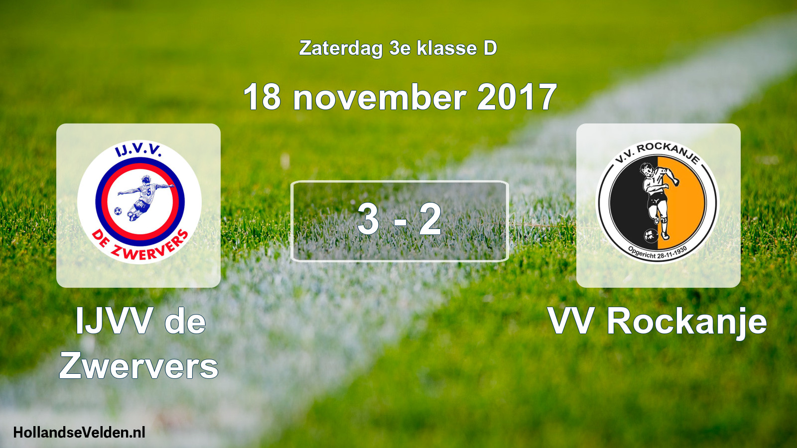 Total number of matches played: IJVV de Zwervers - VV Rockanje 3 - 2 (18 November 2017)