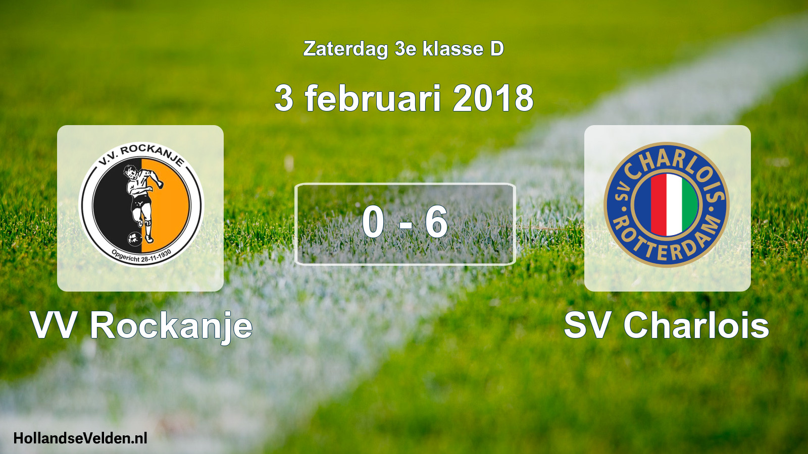Total number of matches played: VV Rockanje - SV Charlois 0 - 6 (3 February 2018)