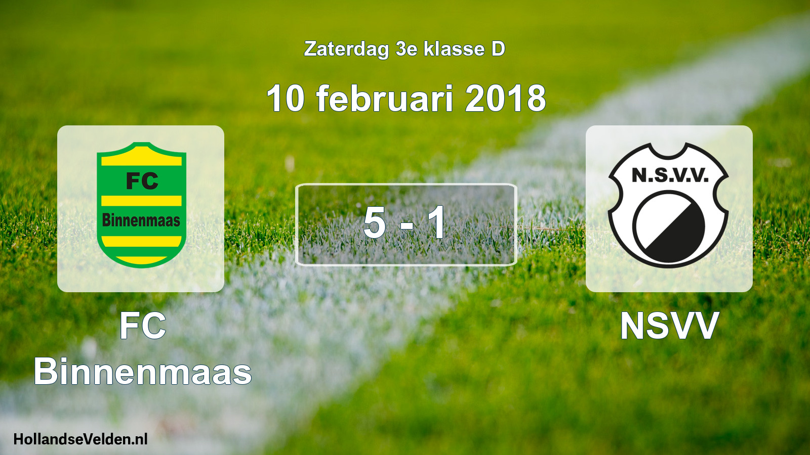 Total number of matches played: FC Binnenmaas - NSVV 5 - 1 (10 February 2018)