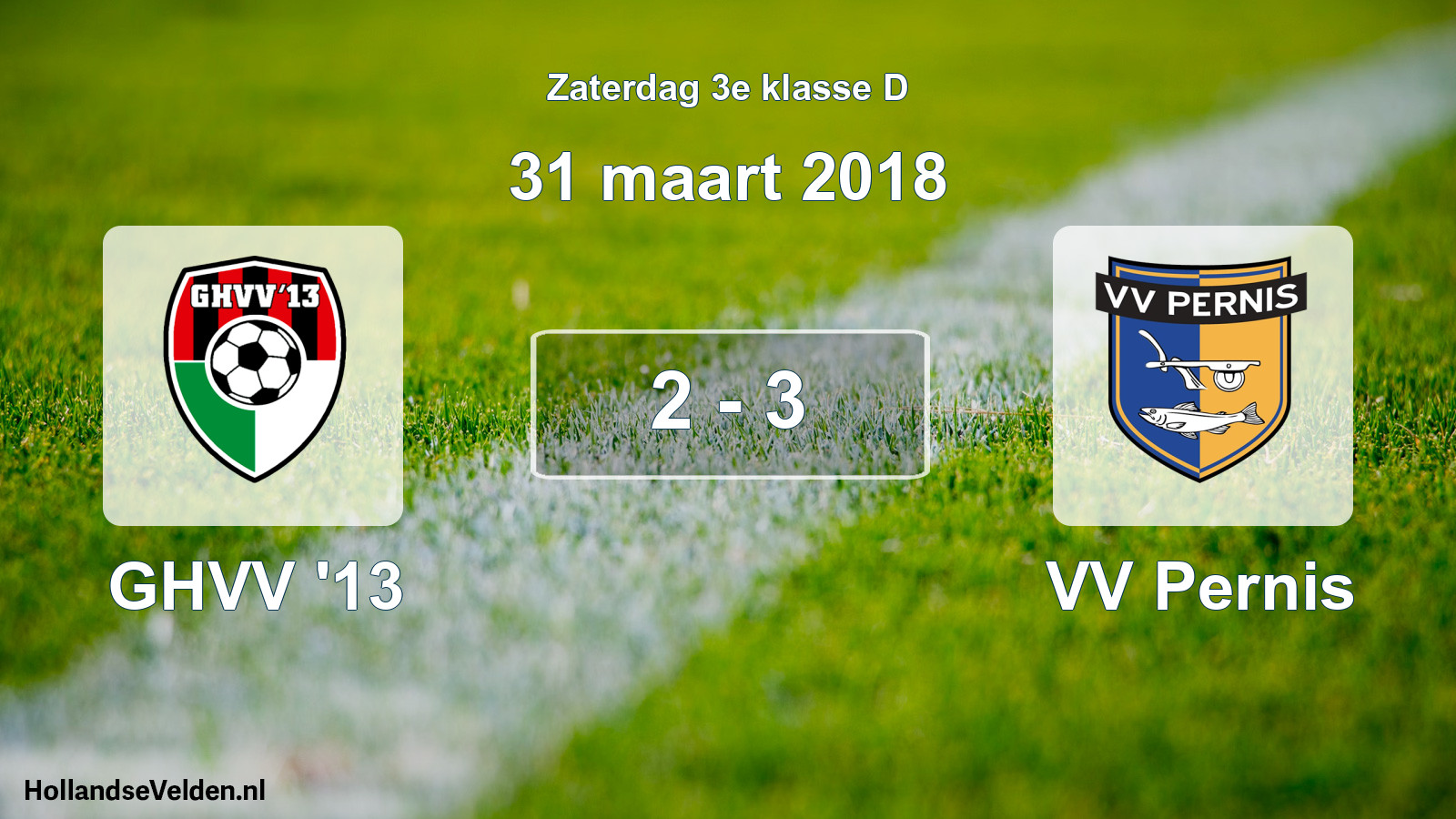 Total number of matches played: GHVV '13 - VV Pernis 2 - 3 (31 March 2018)