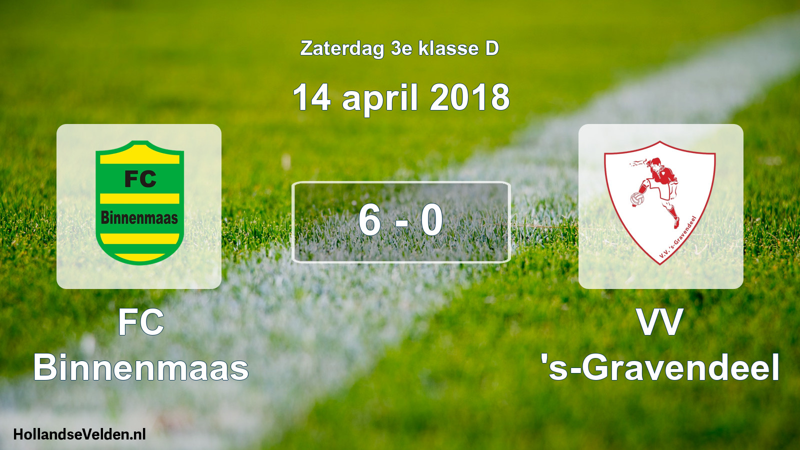 Total number of matches played: FC Binnenmaas - VV 's-Gravendeel 6 - 0 (14 April 2018)
