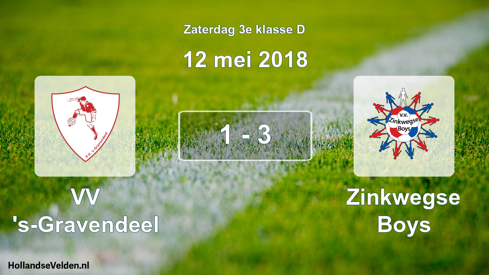 Total number of matches played: VV 's-Gravendeel - Zinkwegse Boys 1 - 3 (12 May 2018)