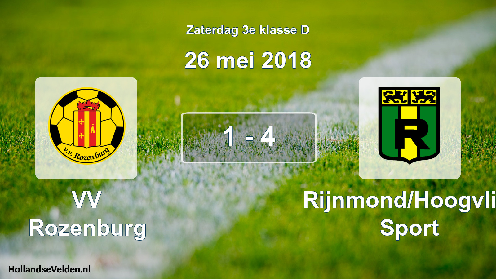 Total number of matches played: VV Rozenburg - Rijnmond/Hoogvliet Sport 1 - 4 (26 May 2018)
