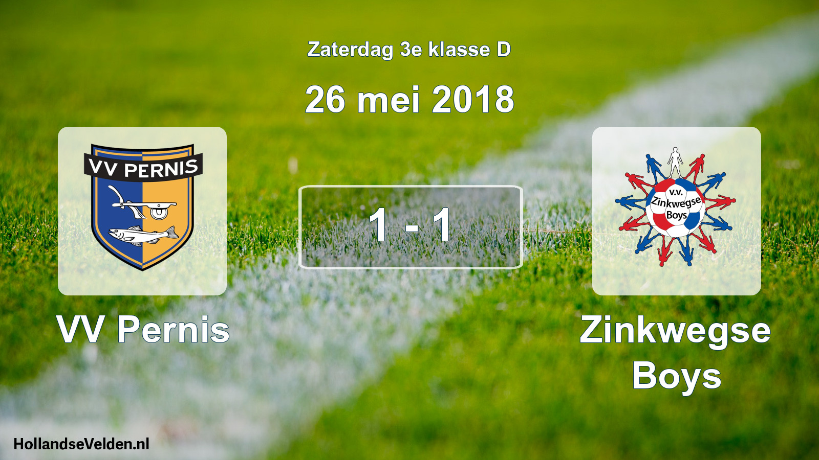 Total number of matches played: VV Pernis - Zinkwegse Boys 1 - 1 (26 May 2018)