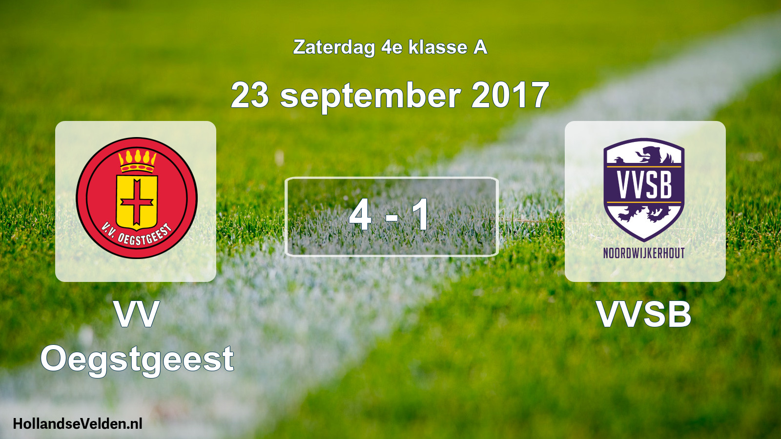 Total number of matches played: VV Oegstgeest - VVSB 4 - 1 (23 September 2017)