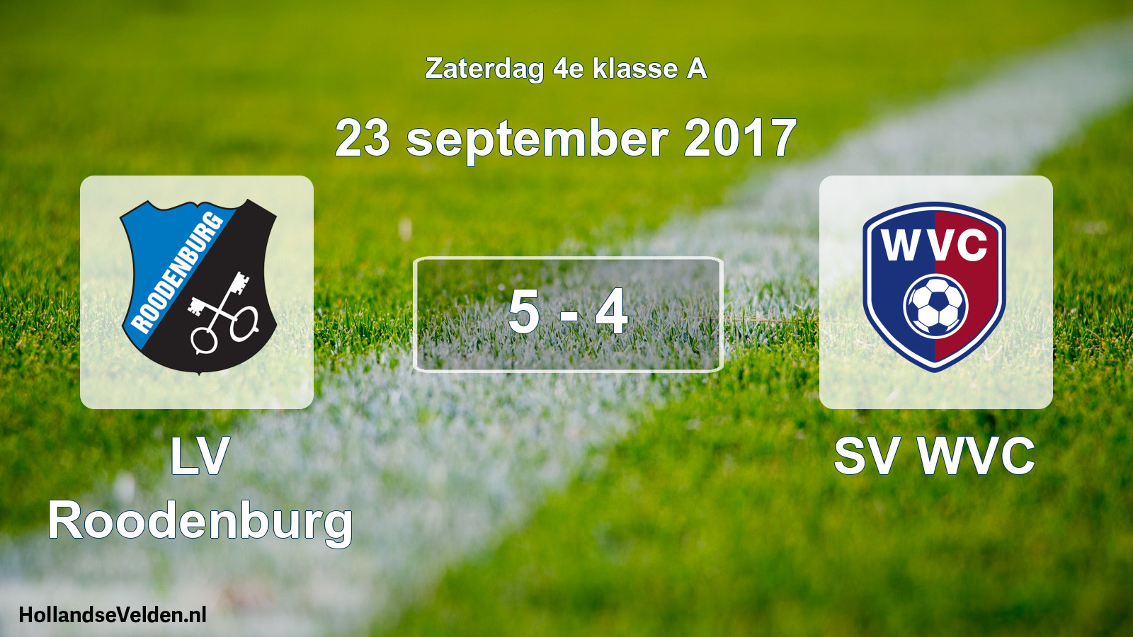 Total number of matches played: LV Roodenburg - SV WVC 5 - 4 (23 September 2017)