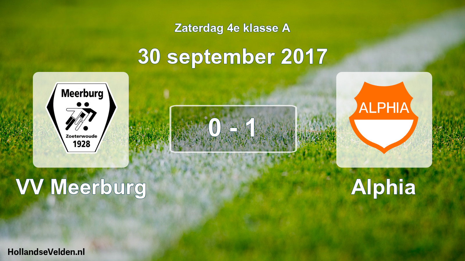 Total number of matches played: VV Meerburg - Alphia 0 - 1 (30 September 2017)