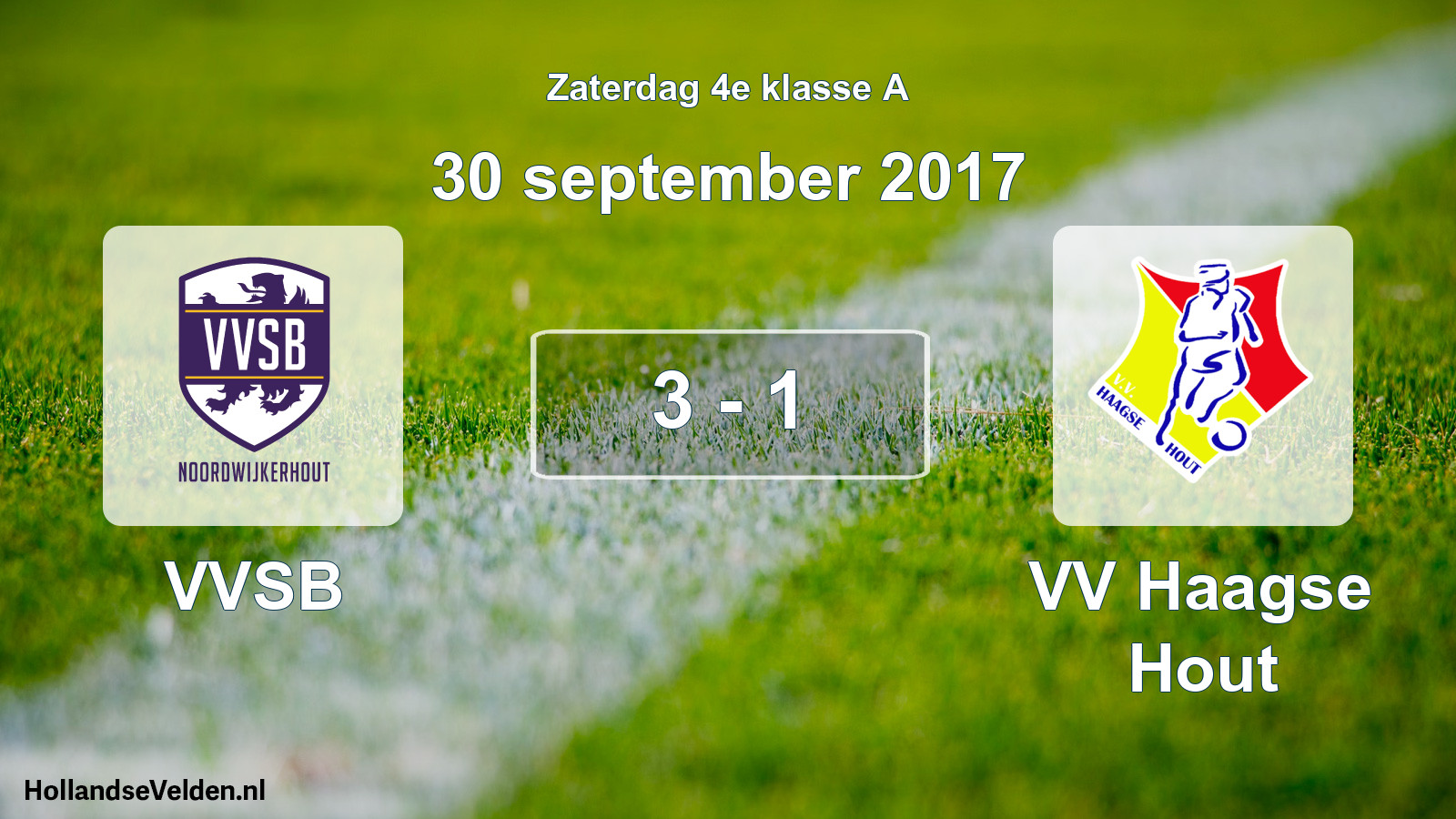 Total number of matches played: VVSB - VV Haagse Hout 3 - 1 (30 September 2017)