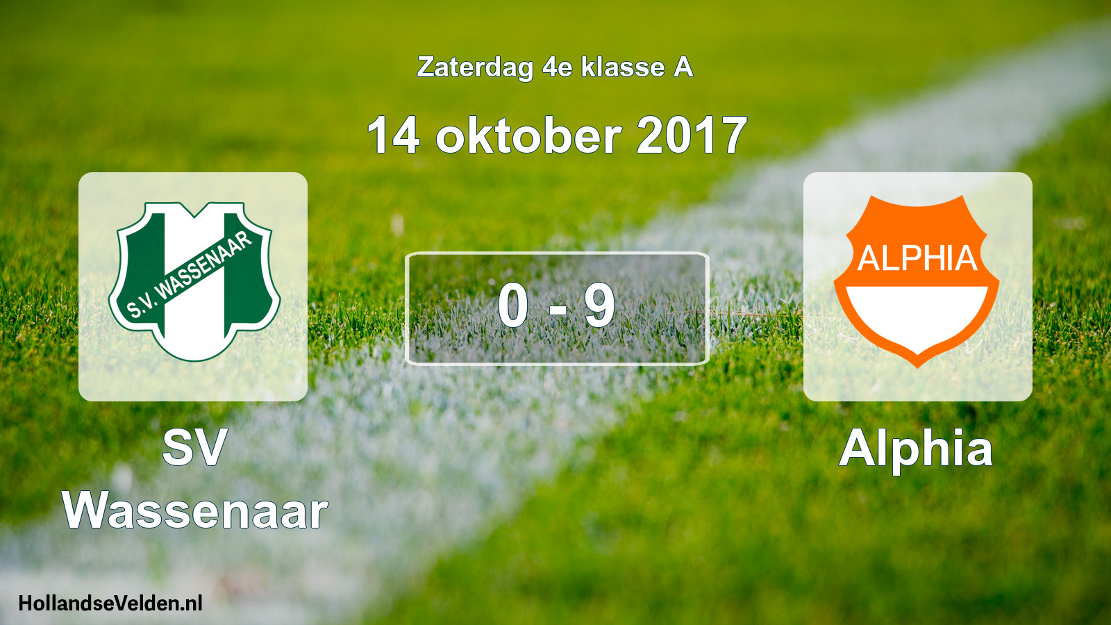 Gespeelde wedstrijd: SV Wassenaar - Alphia 0 - 9 (14 oktober 2017)