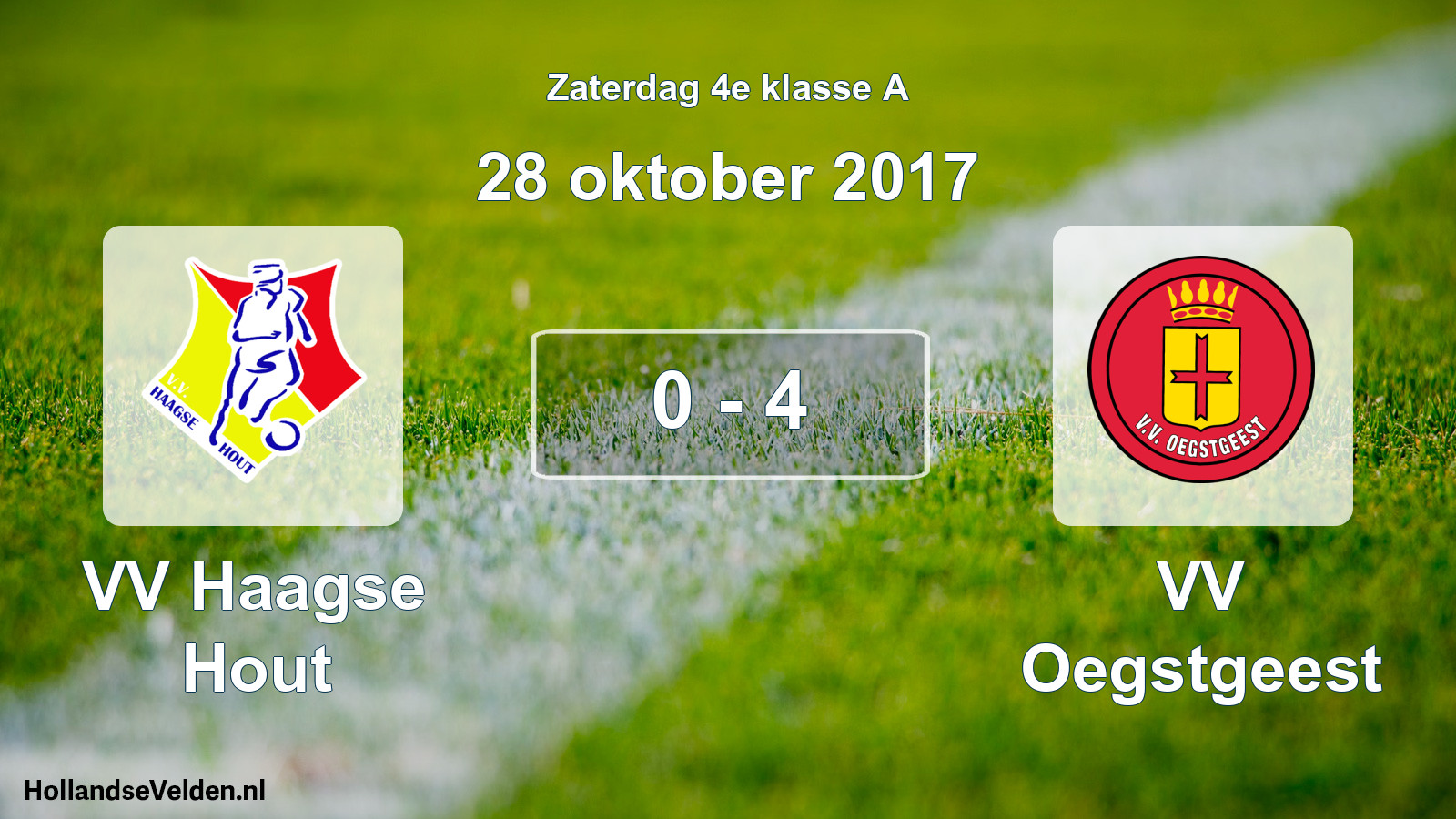 Total number of matches played: VV Haagse Hout - VV Oegstgeest 0 - 4 (28 October 2017)