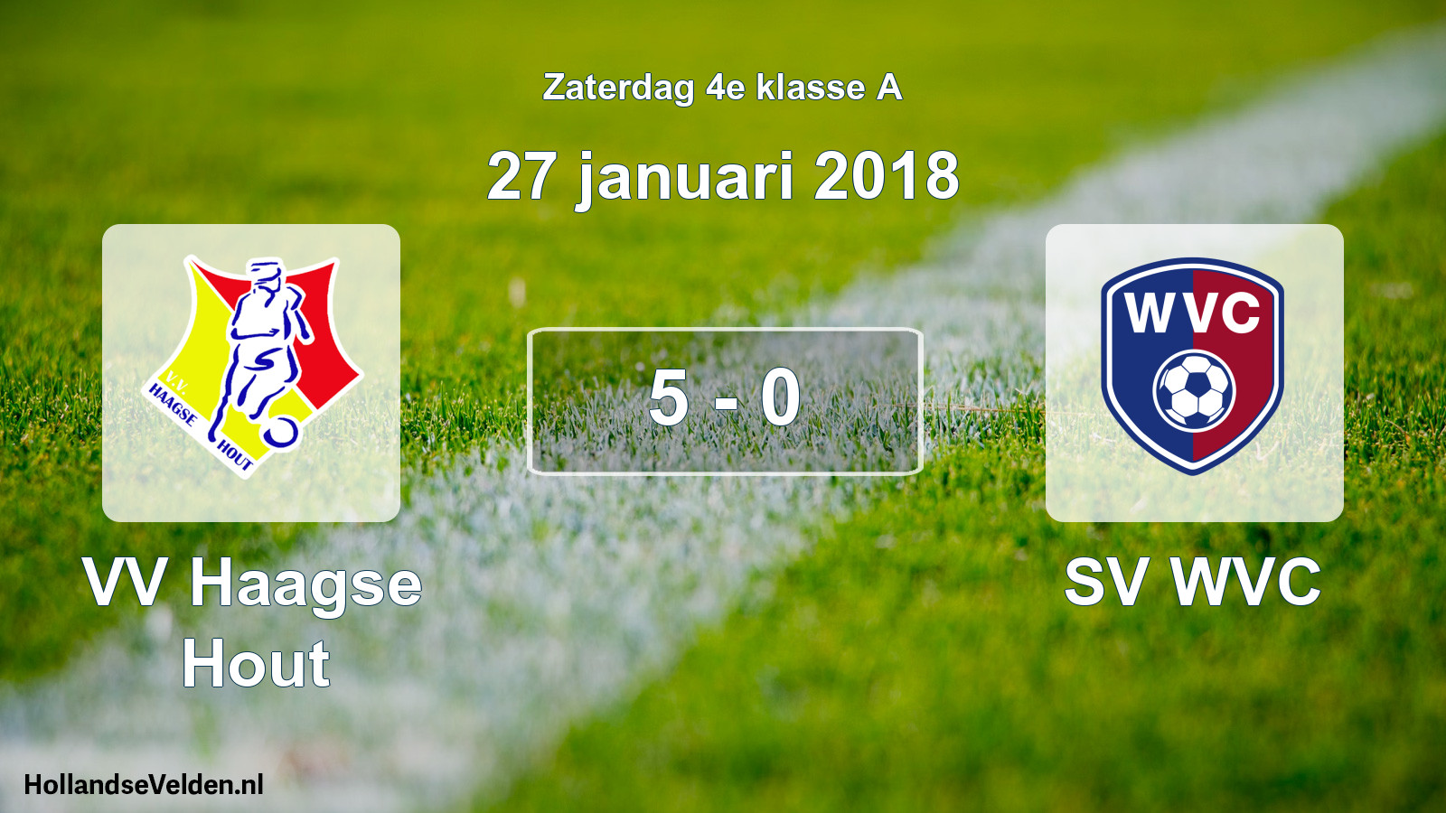 Total number of matches played: VV Haagse Hout - SV WVC 5 - 0 (27 January 2018)