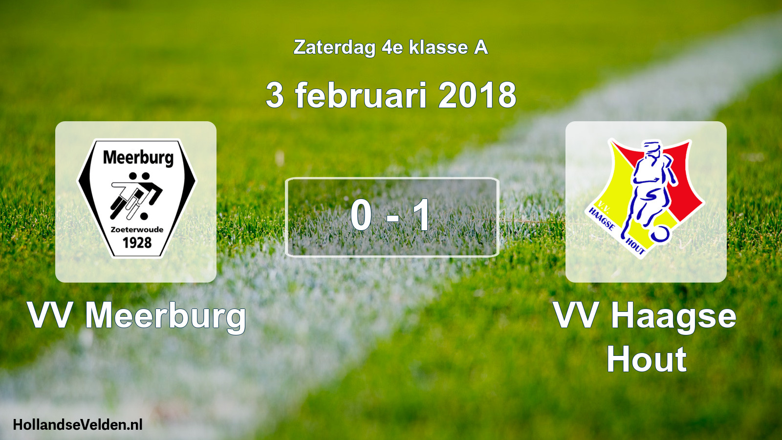 Total number of matches played: VV Meerburg - VV Haagse Hout 0 - 1 (3 February 2018)