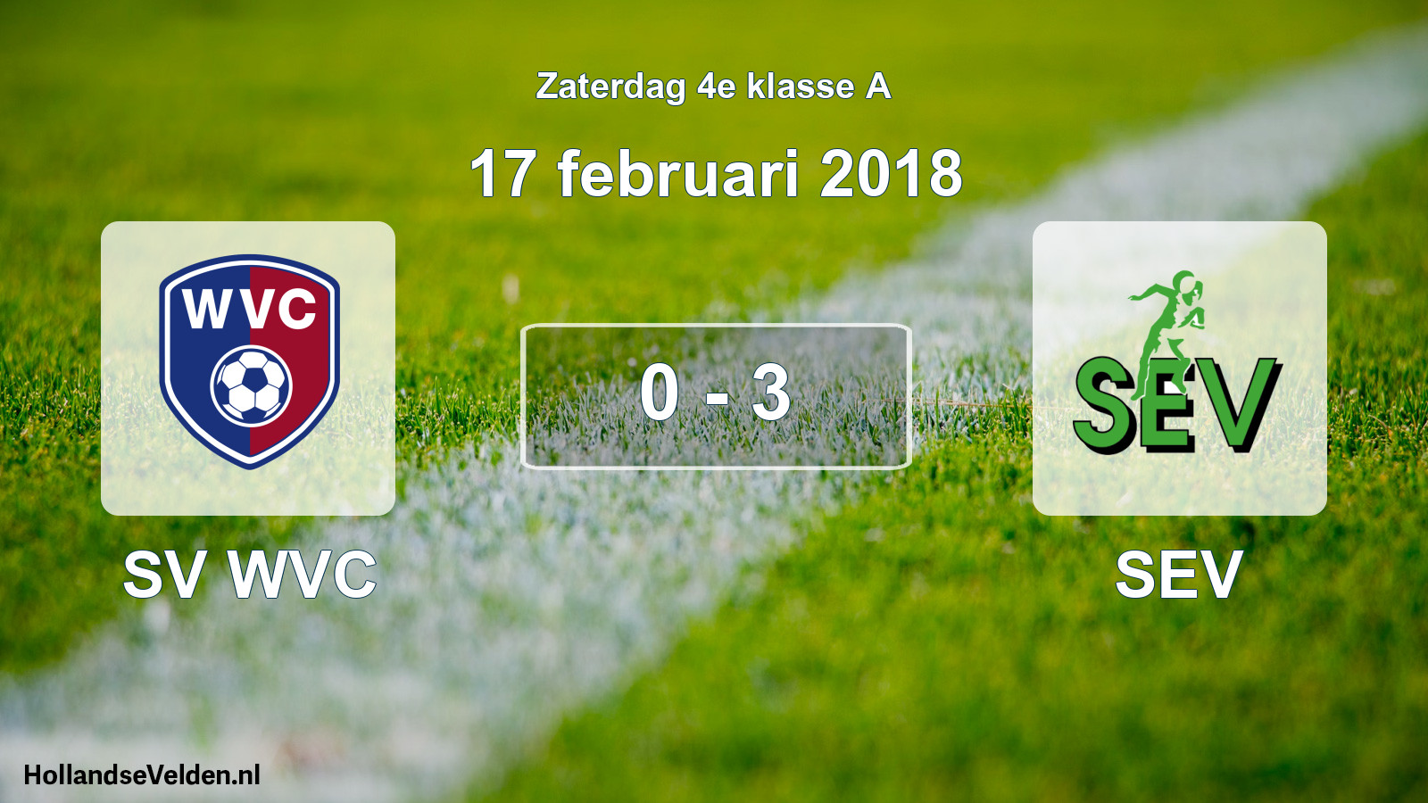 Total number of matches played: SV WVC - SEV 0 - 3 (17 February 2018)