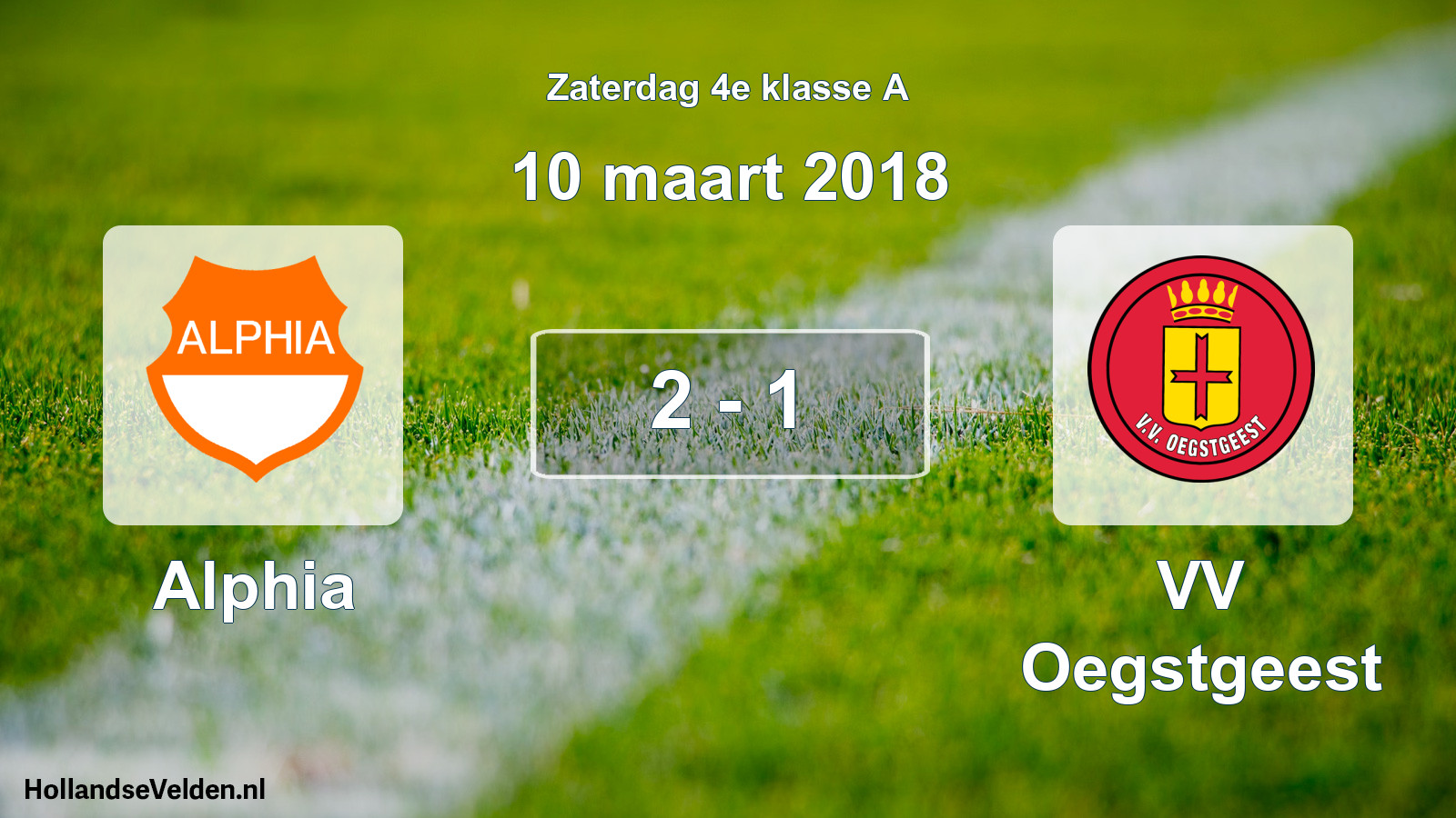 Total number of matches played: Alphia - VV Oegstgeest 2 - 1 (10 March 2018)