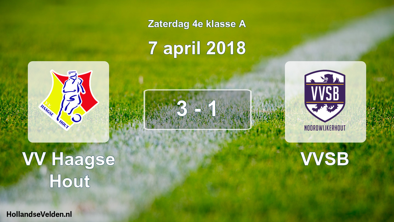 Total number of matches played: VV Haagse Hout - VVSB 3 - 1 (7 April 2018)
