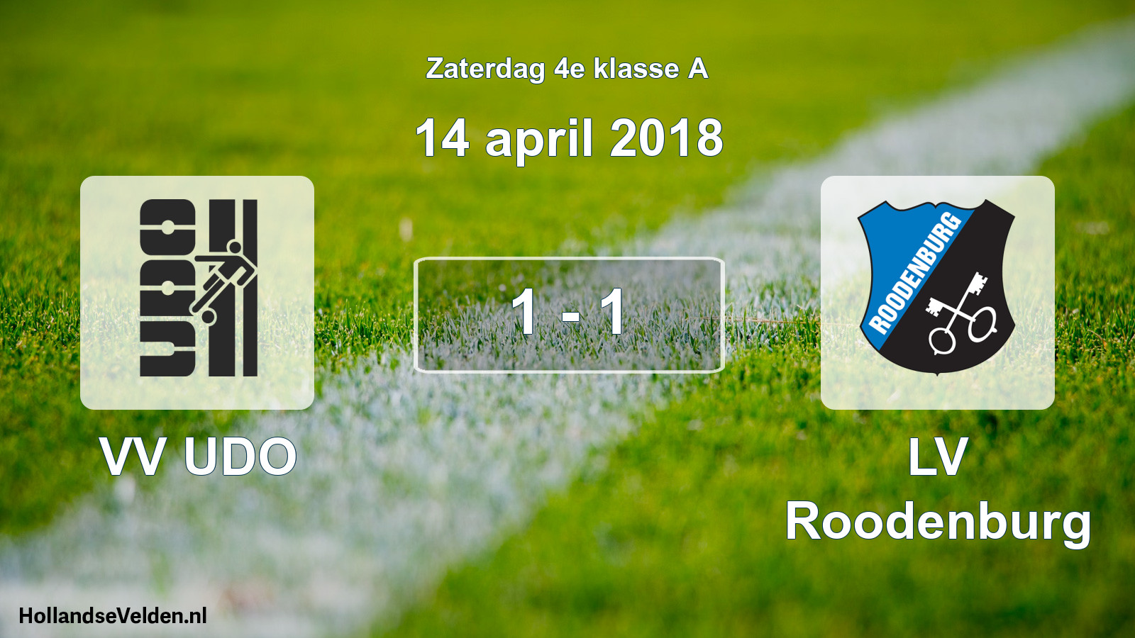 Total number of matches played: VV UDO - LV Roodenburg 1 - 1 (14 April 2018)