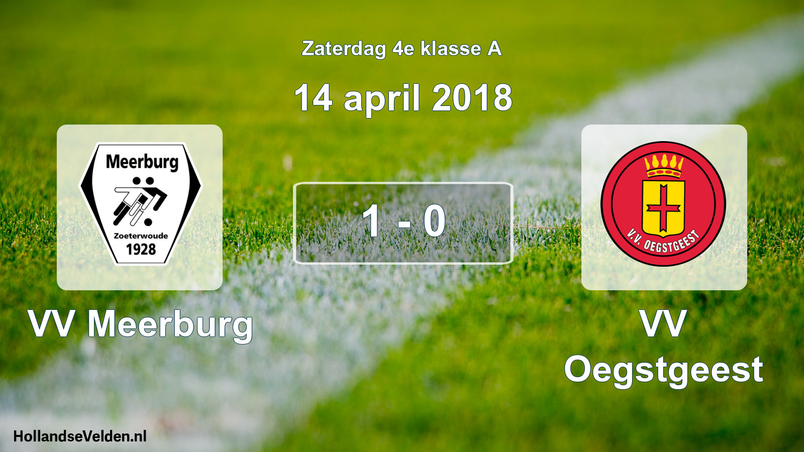 Total number of matches played: VV Meerburg - VV Oegstgeest 1 - 0 (14 April 2018)