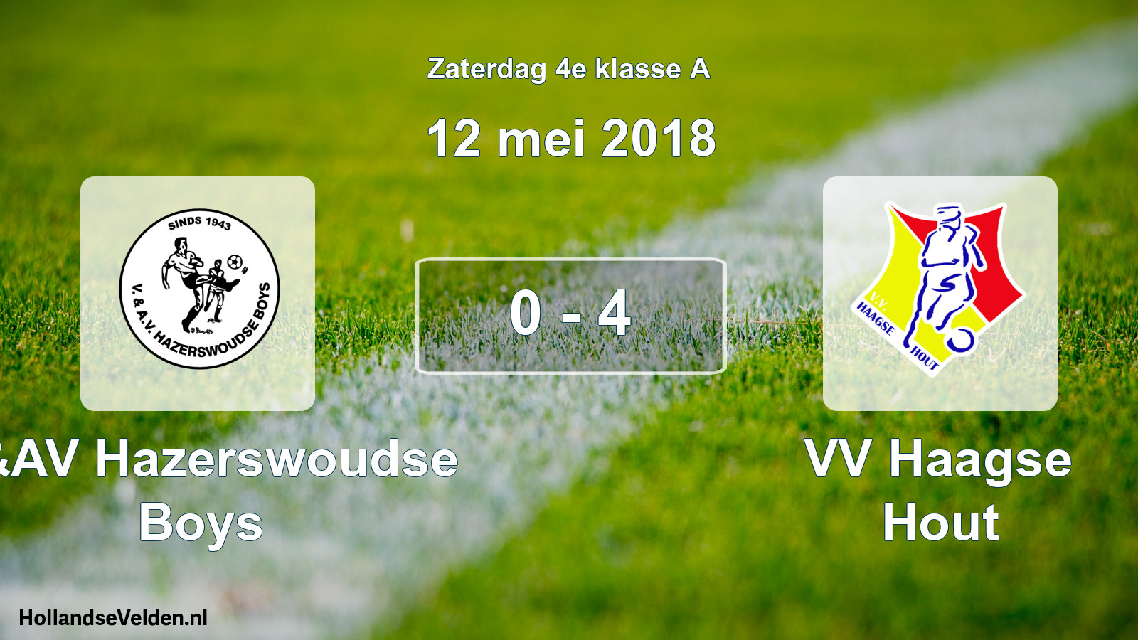 Total number of matches played: V&AV Hazerswoudse Boys - VV Haagse Hout 0 - 4 (12 May 2018)