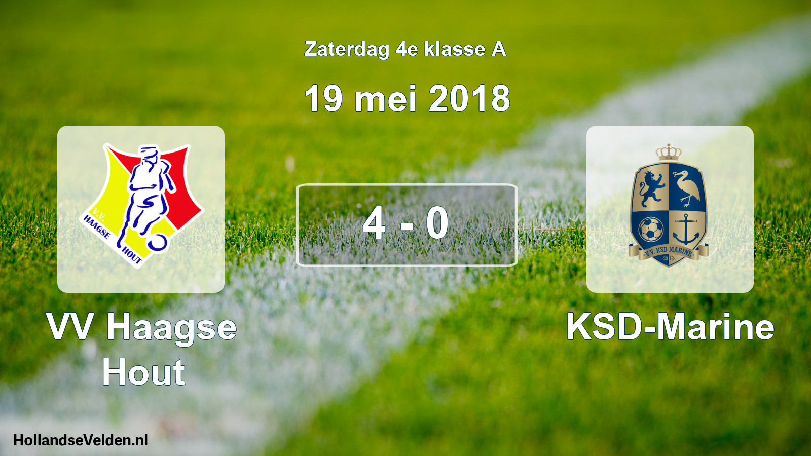 Total number of matches played: VV Haagse Hout - KSD-Marine 4 - 0 (19 May 2018)