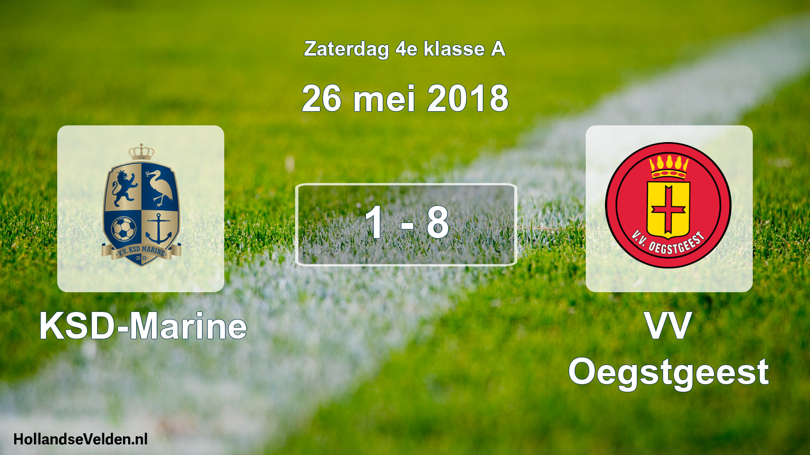 Total number of matches played: KSD-Marine - VV Oegstgeest 1 - 8 (26 May 2018)