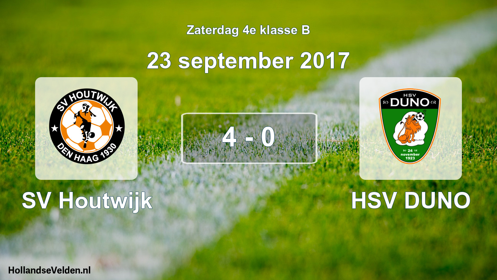 Total number of matches played: SV Houtwijk - HSV DUNO 4 - 0 (23 September 2017)