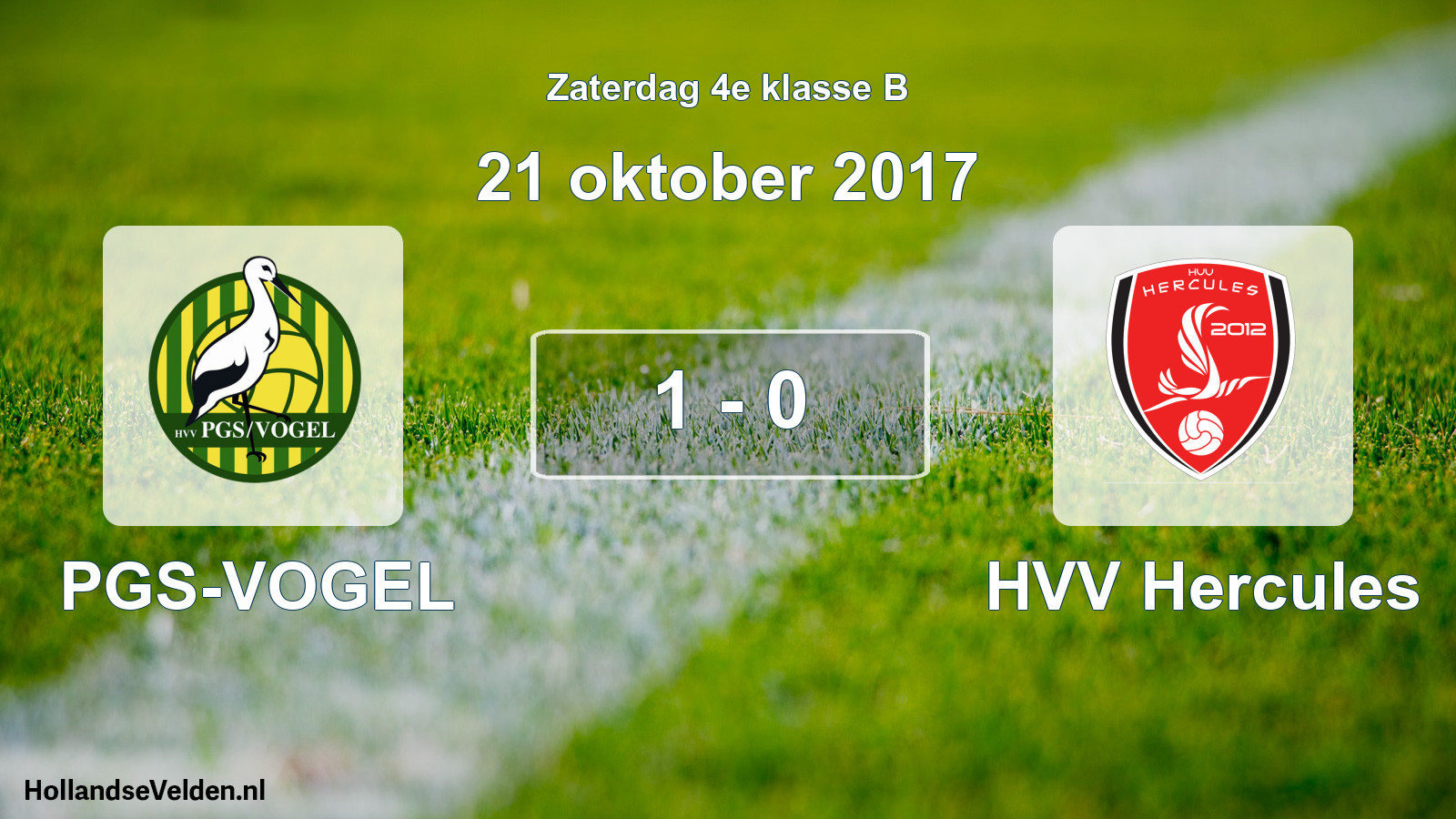 Total number of matches played: PGS-VOGEL - HVV Hercules 1 - 0 (21 October 2017)