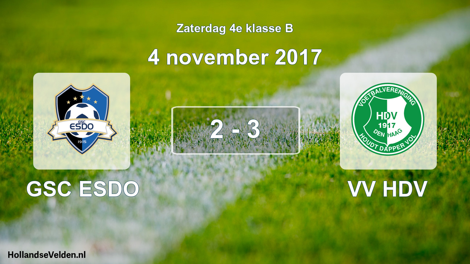 Total number of matches played: GSC ESDO - VV HDV 2 - 3 (4 November 2017)