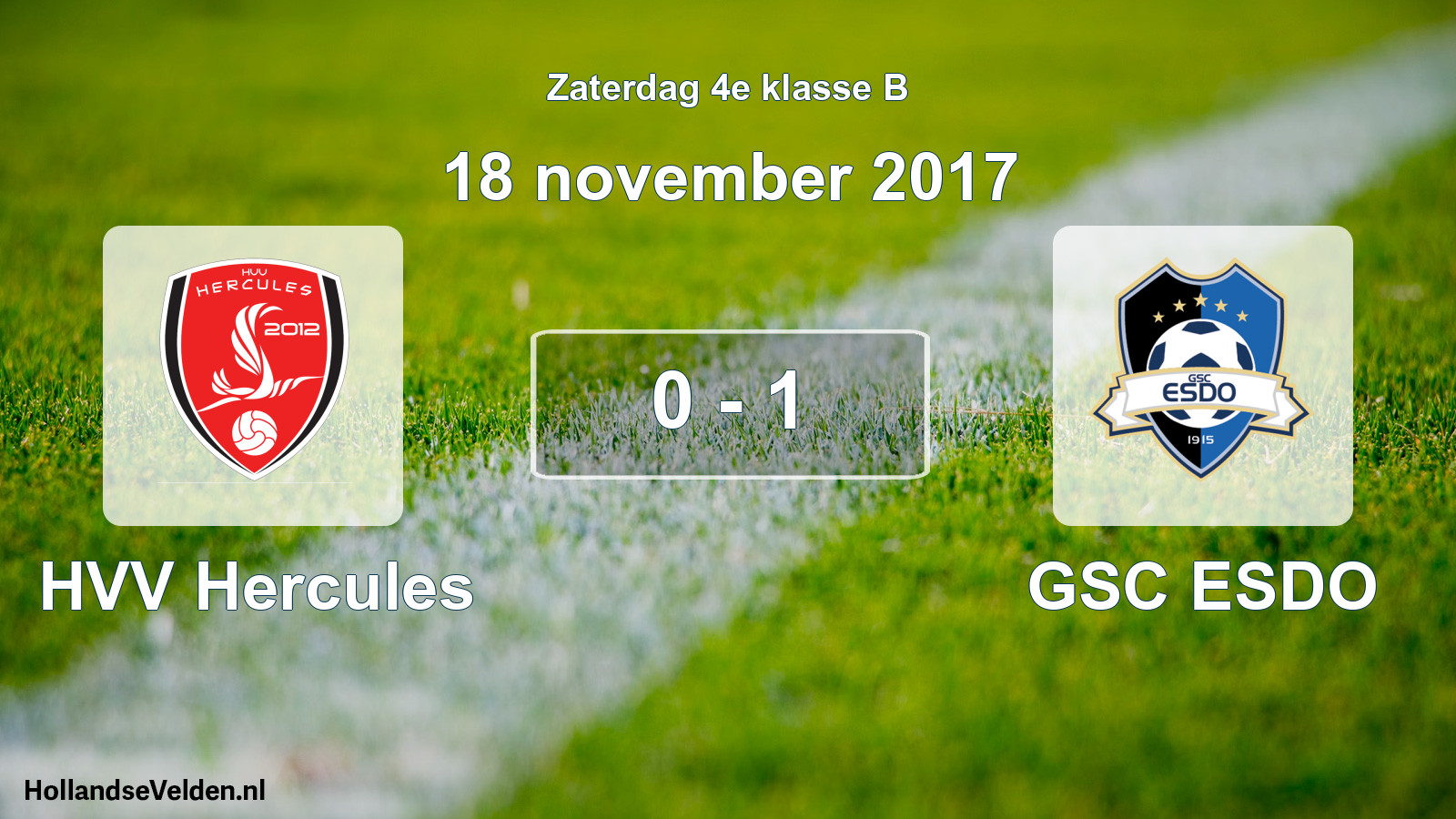 Total number of matches played: HVV Hercules - GSC ESDO 0 - 1 (18 November 2017)