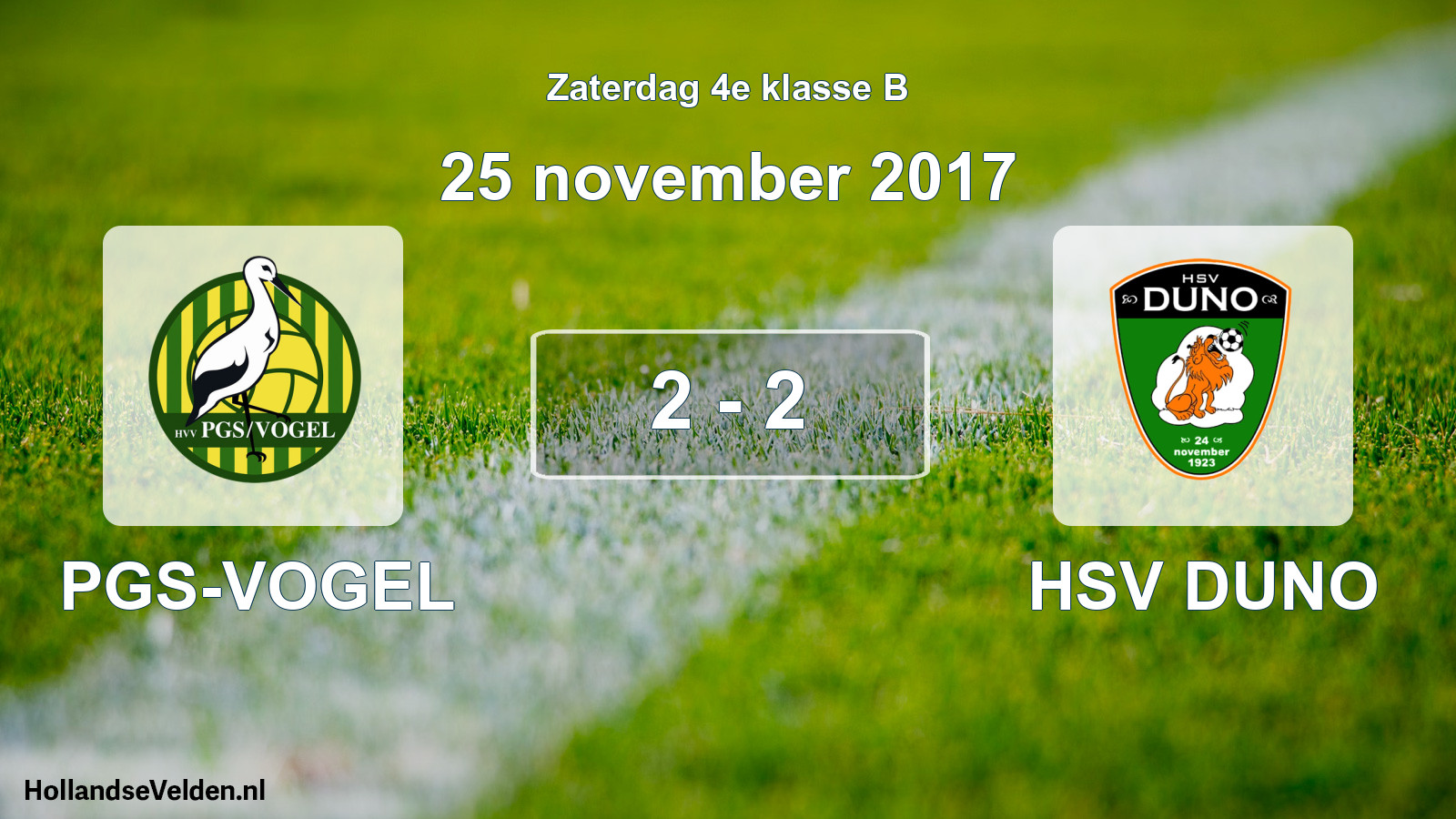 Total number of matches played: PGS-VOGEL - HSV DUNO 2 - 2 (25 November 2017)