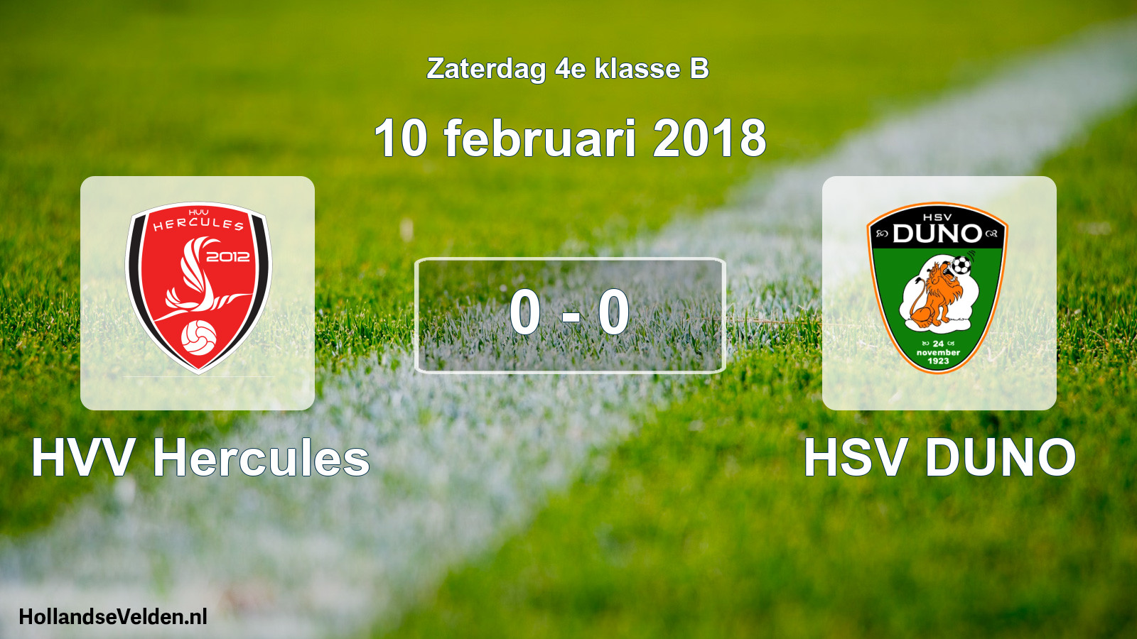 Total number of matches played: HVV Hercules - HSV DUNO 0 - 0 (10 February 2018)