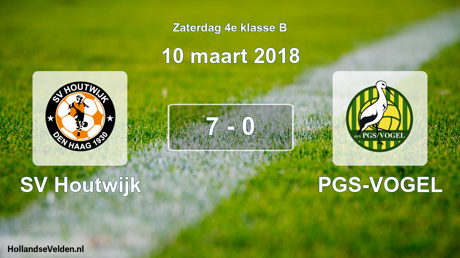 Total number of matches played: SV Houtwijk - PGS-VOGEL 7 - 0 (10 March 2018)