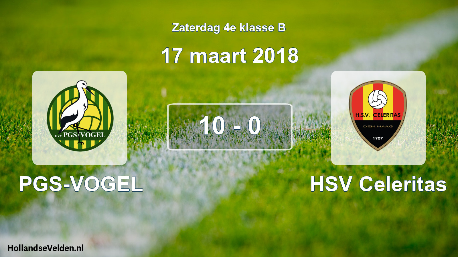 Total number of matches played: PGS-VOGEL - HSV Celeritas 10 - 0 (17 March 2018)