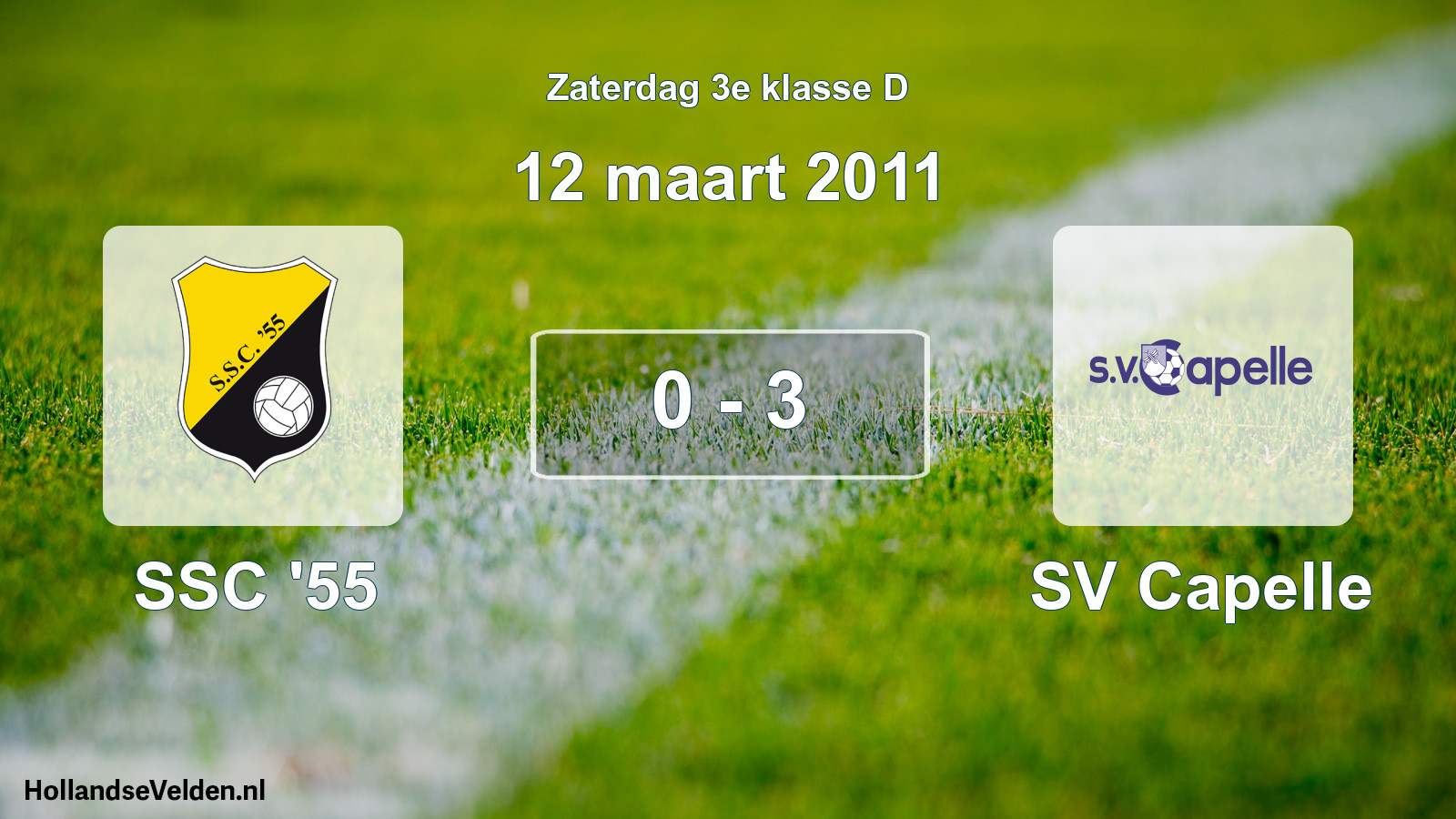 Total number of matches played: SSC '55 - SV Capelle 0 - 3 (12 March 2011)