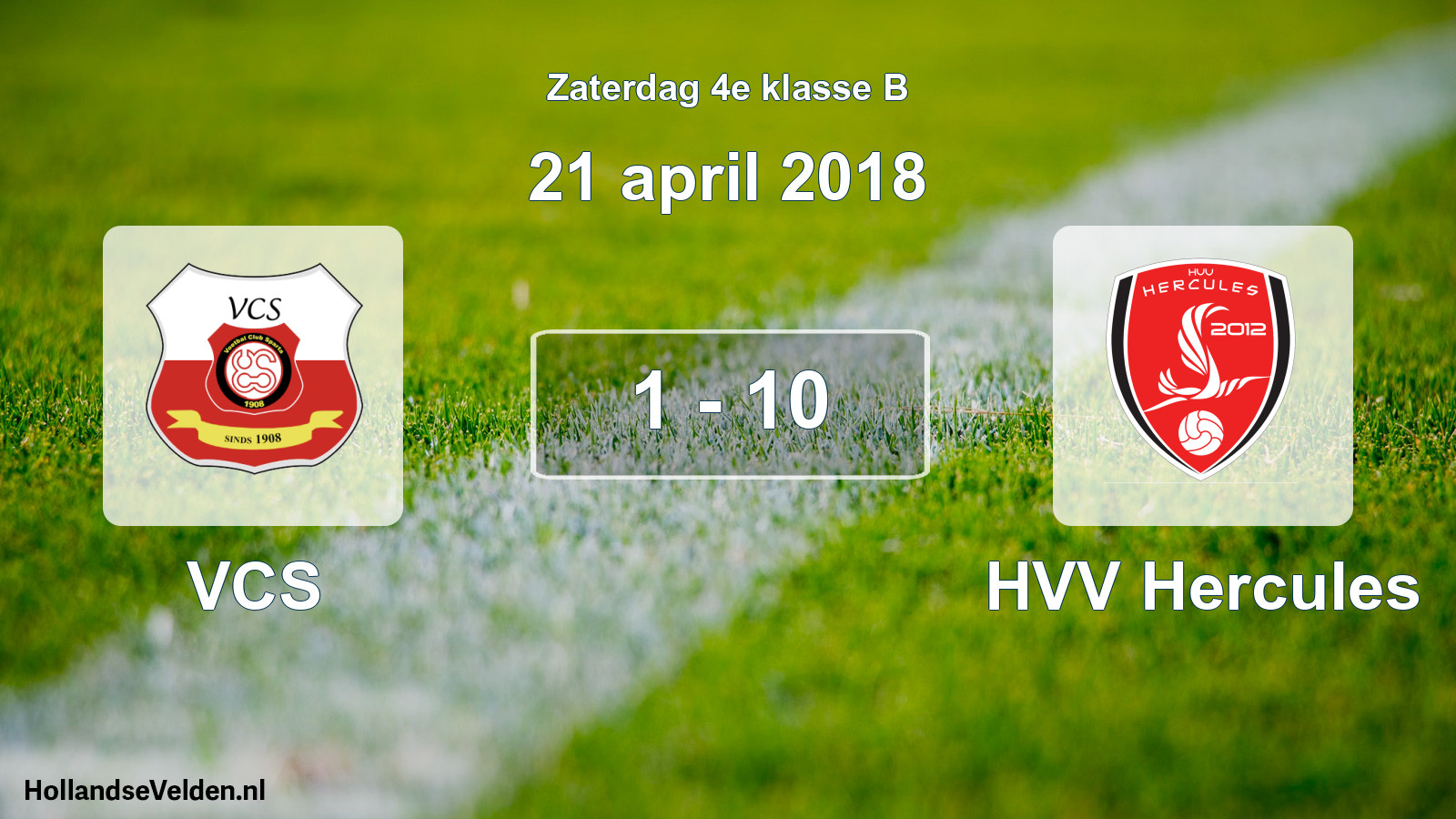 Total number of matches played: VCS - HVV Hercules 1 - 10 (21 April 2018)