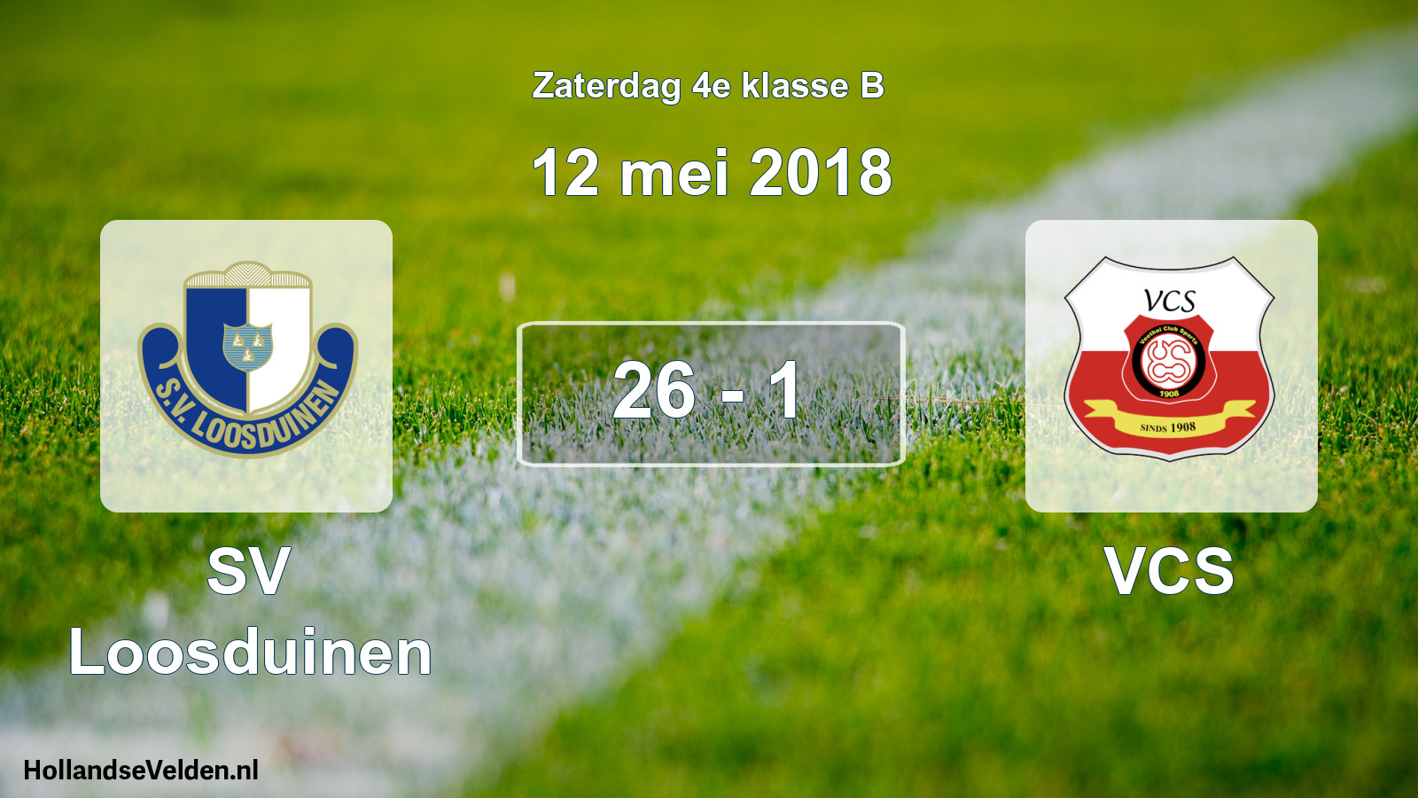 Total number of matches played: SV Loosduinen - VCS 26 - 1 (12 May 2018)