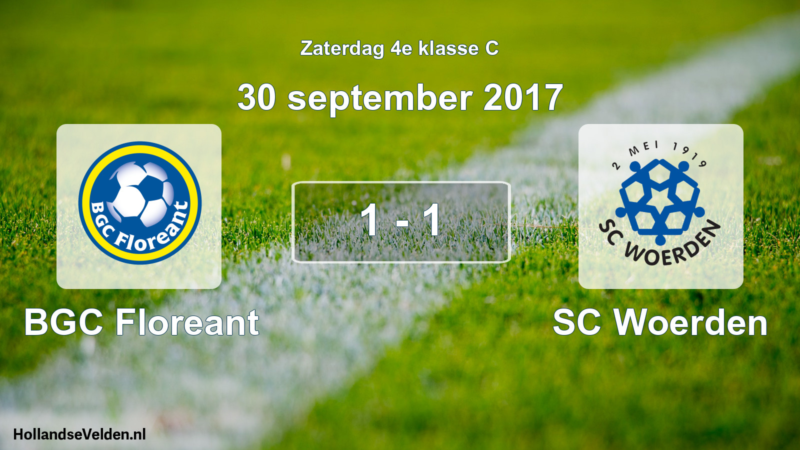Total number of matches played: BGC Floreant - SC Woerden 1 - 1 (30 September 2017)